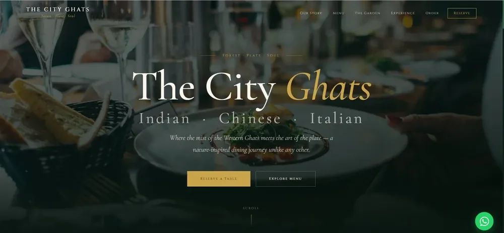 The City Ghats restaurant website