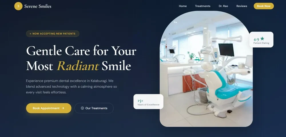 Serene Smiles dental clinic website